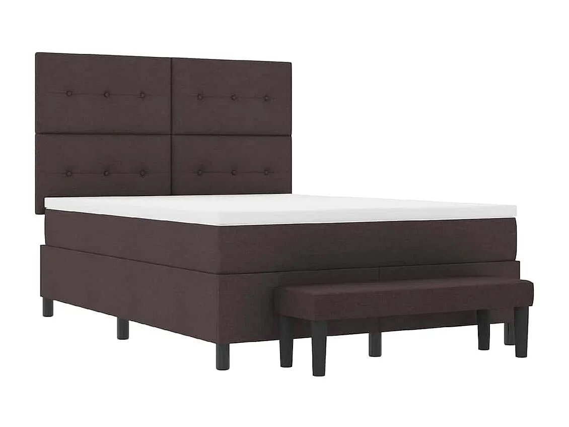 Boxspringbed met matras Donkerbruin 140 x 190 cm Stof