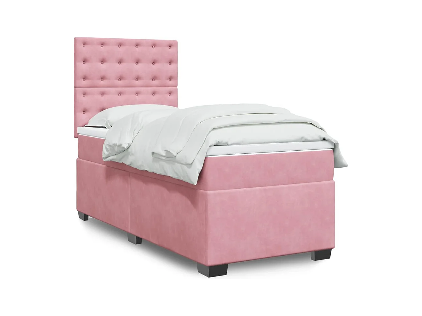 Sommier à lattes de lit avec matelas Rose 100x200 cm Velours