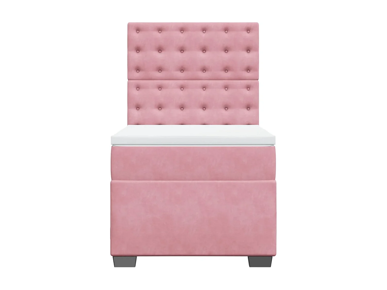 Boxspring met matras fluweel roze 100x200 cm