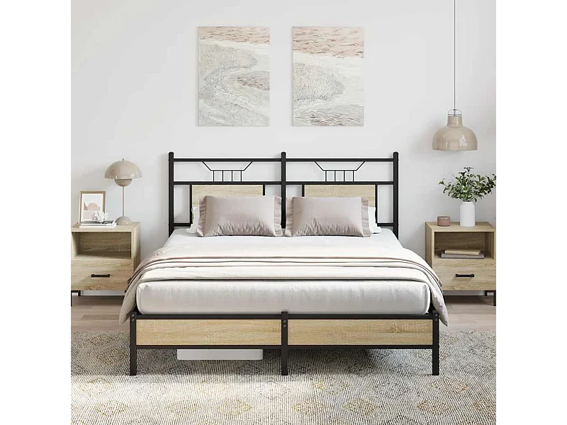 Cadre de lit sans matelas chêne sonoma 140x200 cm