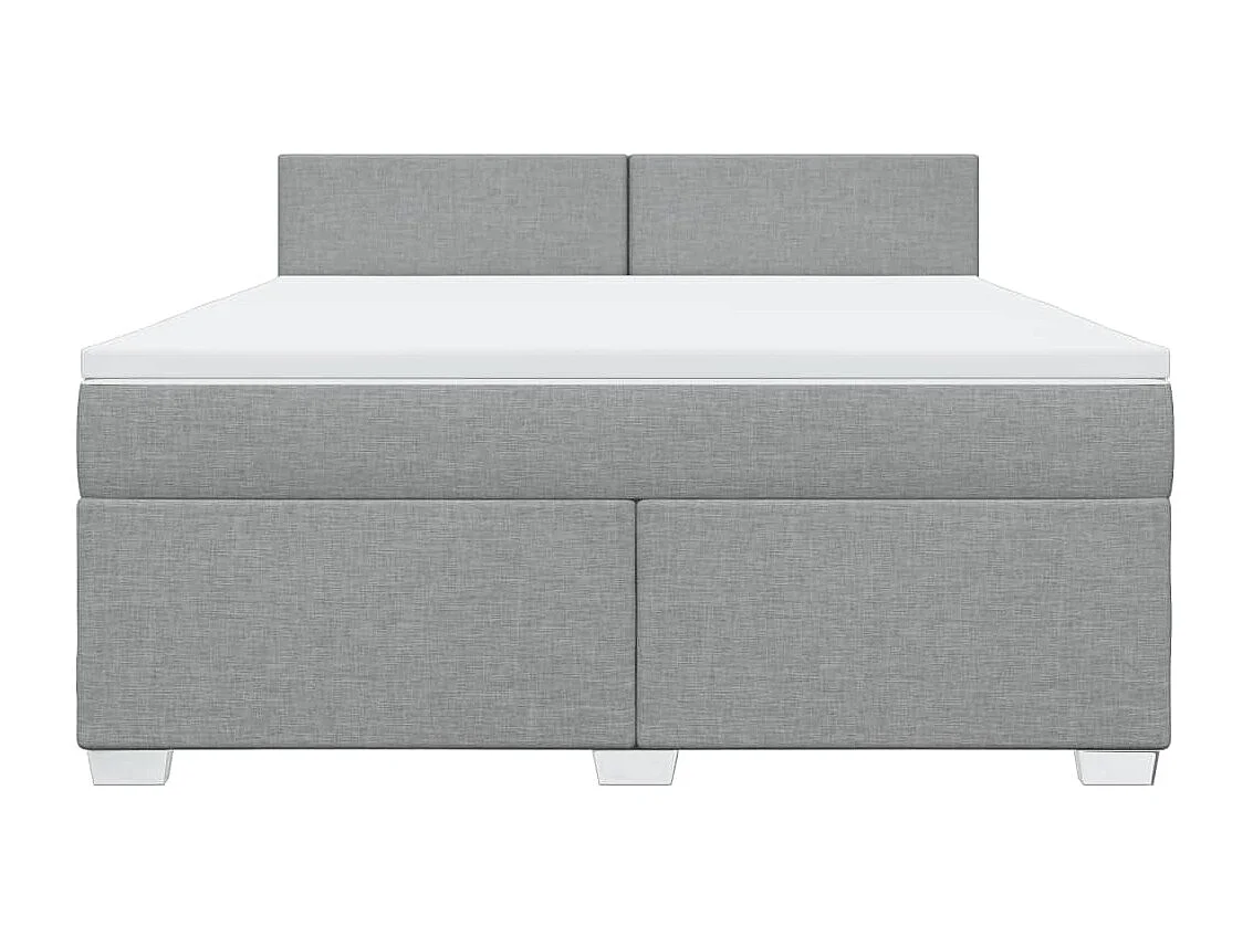 Sommier à lattes de lit avec matelas Gris clair 180x200cm Tissu
