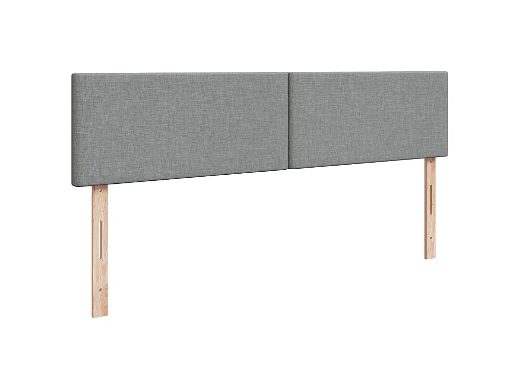 Cama box spring con colchón tela gris claro 180x200 cm