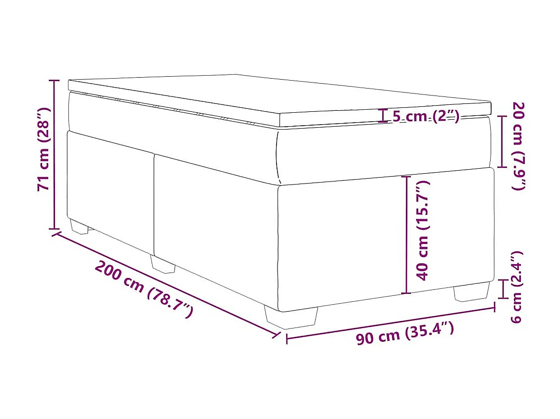 Sommier à lattes de lit avec matelas Bleu foncé 90x200 cm