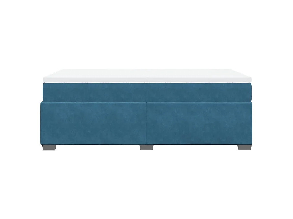 Giroletto a Molle con Materasso Blu Scuro 90x200 cm in Velluto