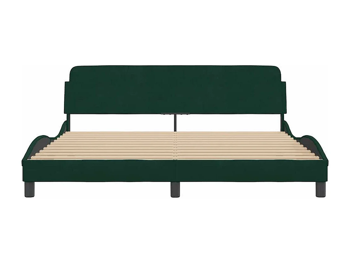 Cadre de lit Dover vert foncé 180x200 cm velours