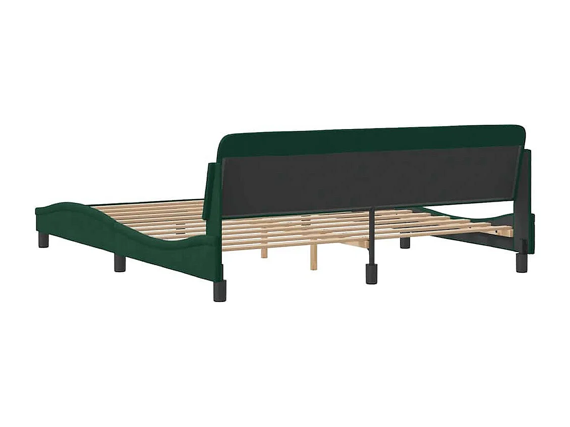 Cadre de lit Dover vert foncé 180x200 cm velours