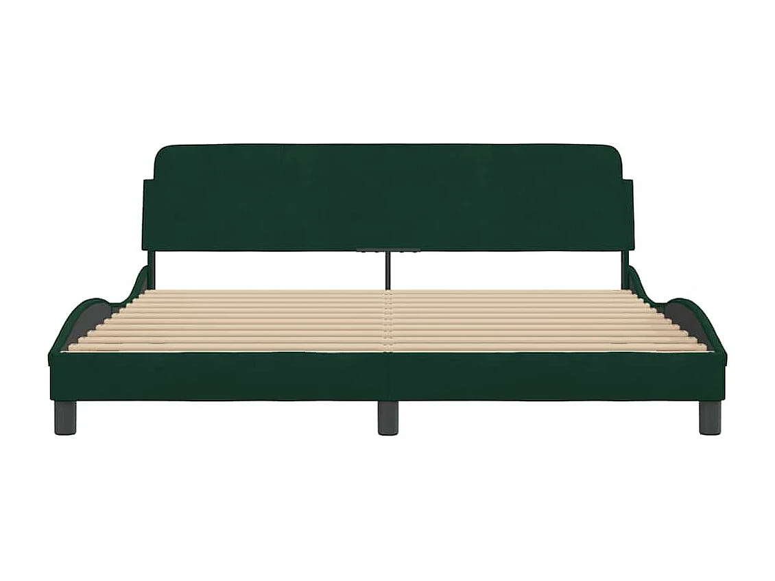 Cadre de lit Dover vert foncé 180x200 cm velours