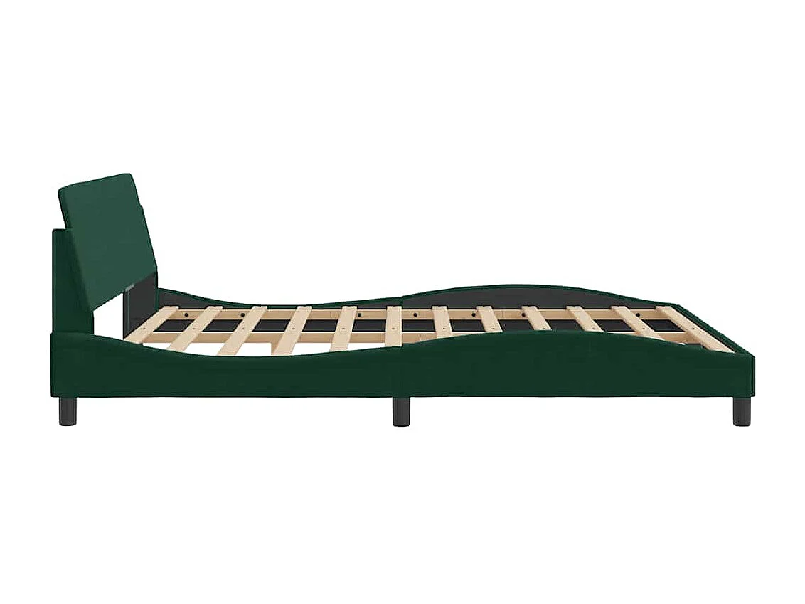 Cadre de lit Dover vert foncé 180x200 cm velours