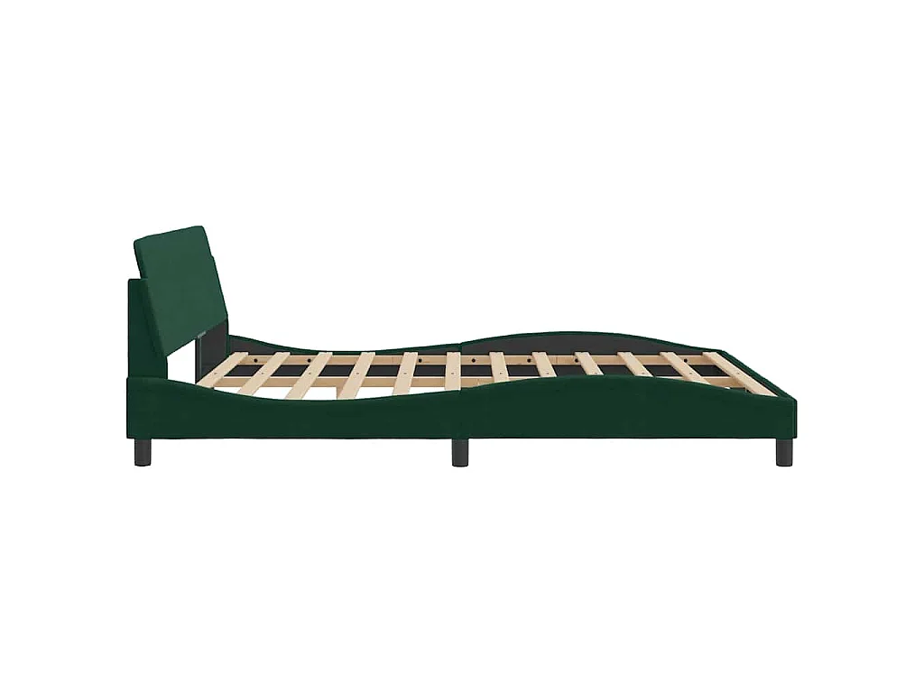 Cadre de lit Dover vert foncé 180x200 cm velours