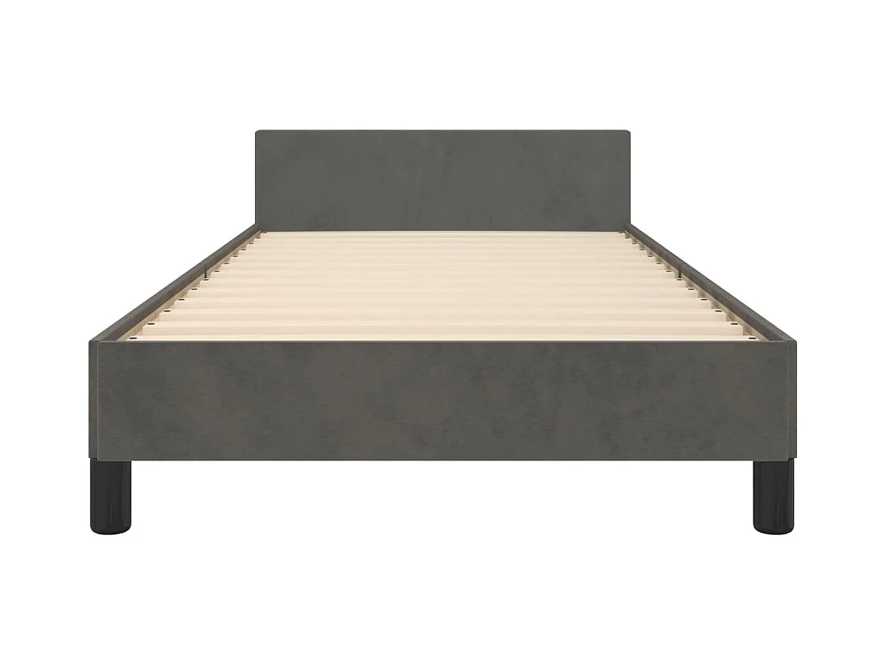 Estructura de cama sin colchón terciopelo gris oscuro 90x200 cm