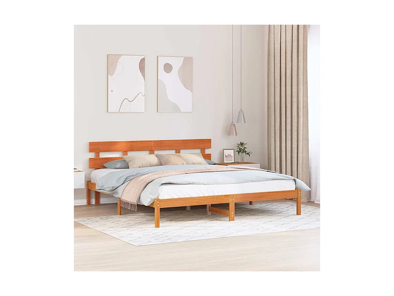 Cadre de lit Marron 180 x 200 cm Bois de pin massif