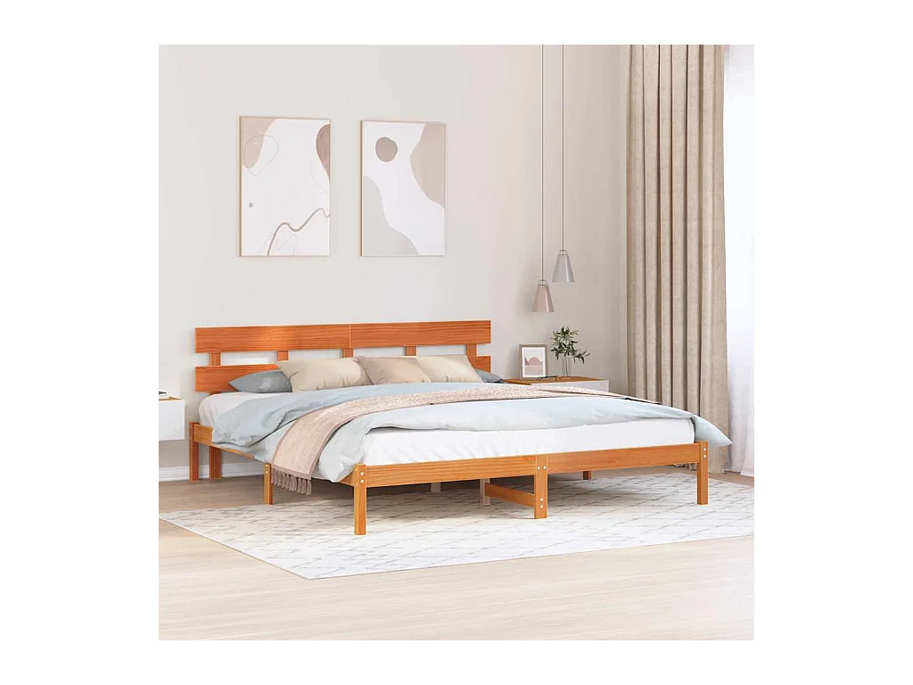 Cadre de lit Marron 180 x 200 cm Bois de pin massif