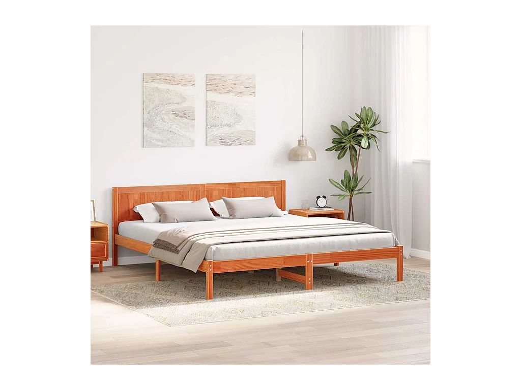 Cadre de lit Marron 180 x 200 cm Bois de pin massif