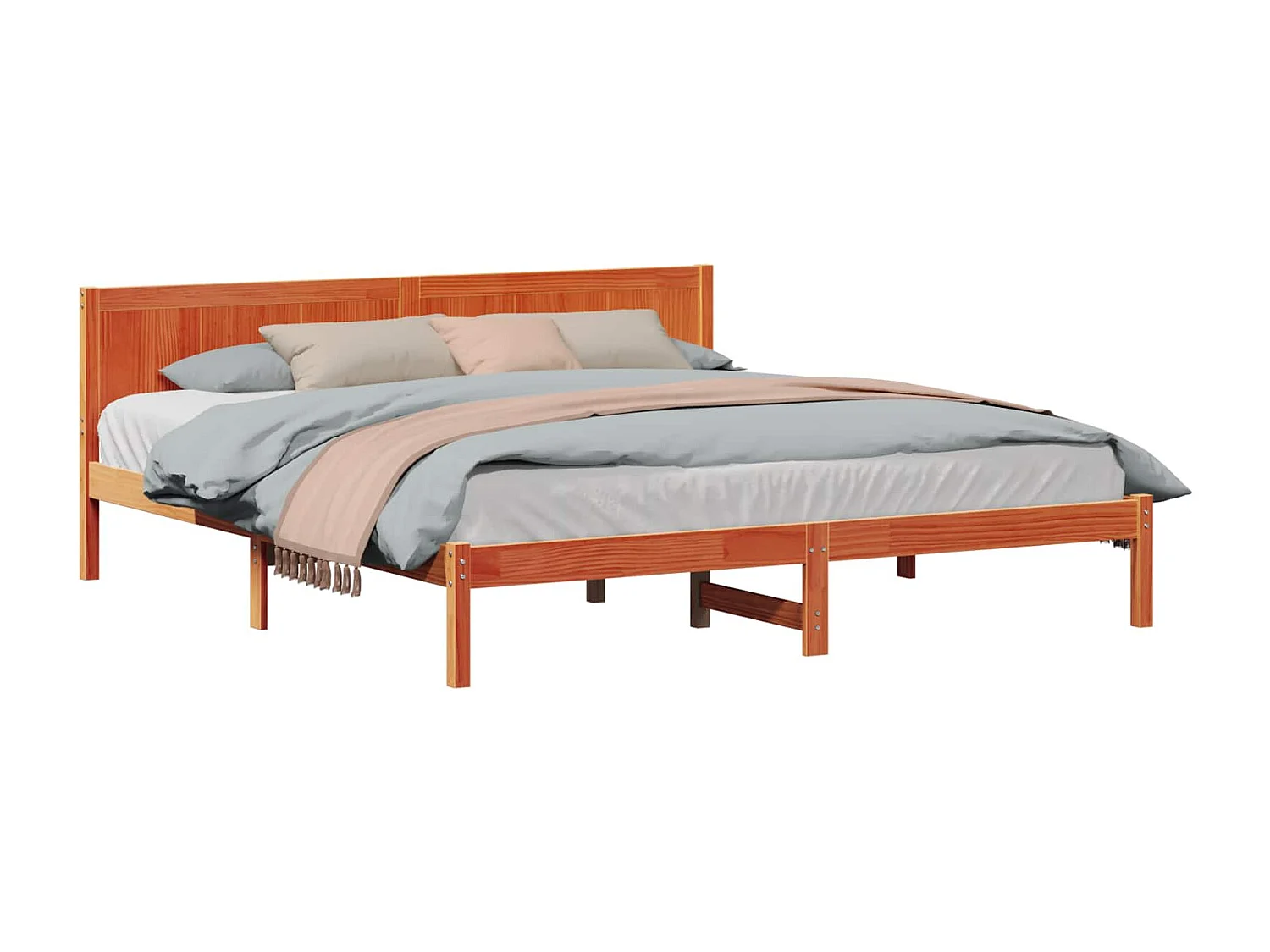 Bettgestell Braun 180 x 200 cm Massivholz Kiefer