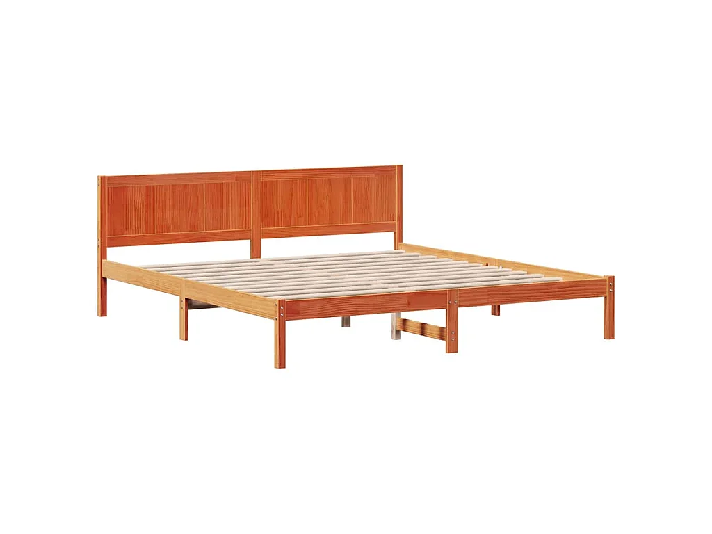 Estructura de cama Marrón 180 x 200 cm Madera maciza de Pino