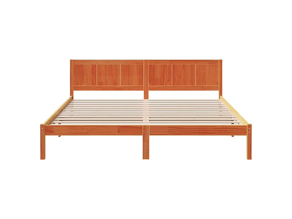 Estructura de cama Marrón 180 x 200 cm Madera maciza de Pino