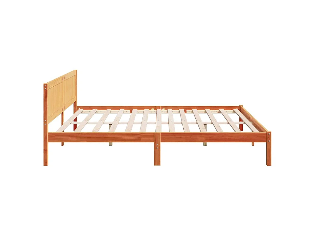 Estructura de cama Marrón 180 x 200 cm Madera maciza de Pino