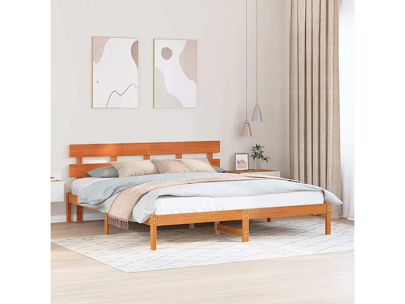 Cadre de lit Marron 180 x 200 cm Bois de pin massif