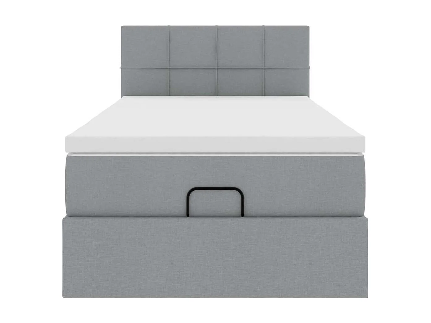 Pouf Letto con Materasso e LED Grigio Chiaro 90x200 cm Tessuto