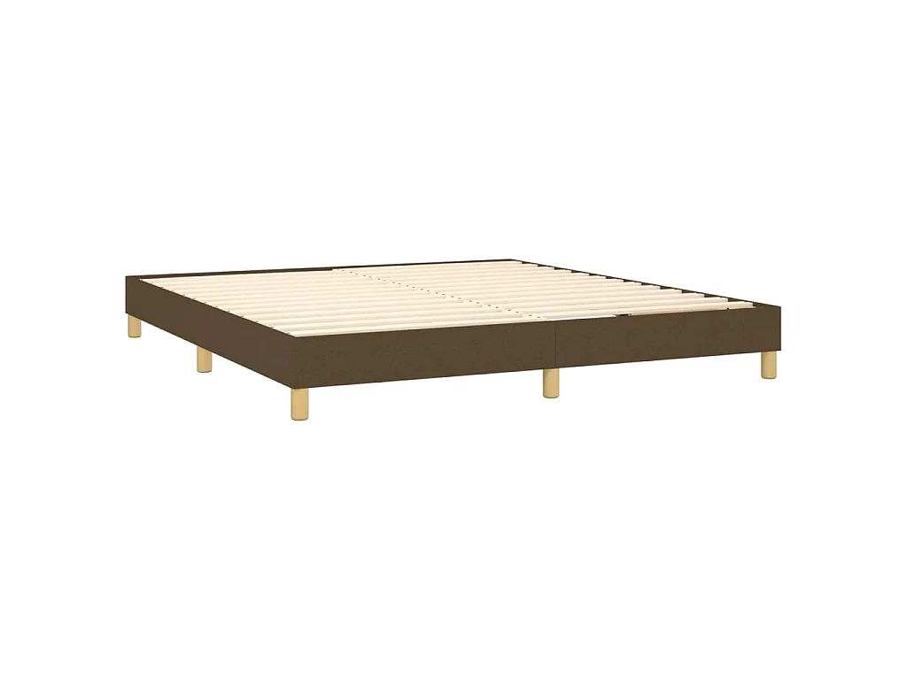 Boxspring met matras en LED stof donkerbruin 180x200 cm