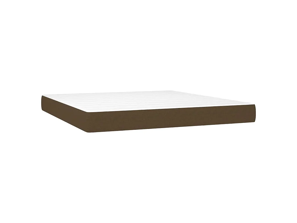 Boxspring met matras en LED stof donkerbruin 180x200 cm