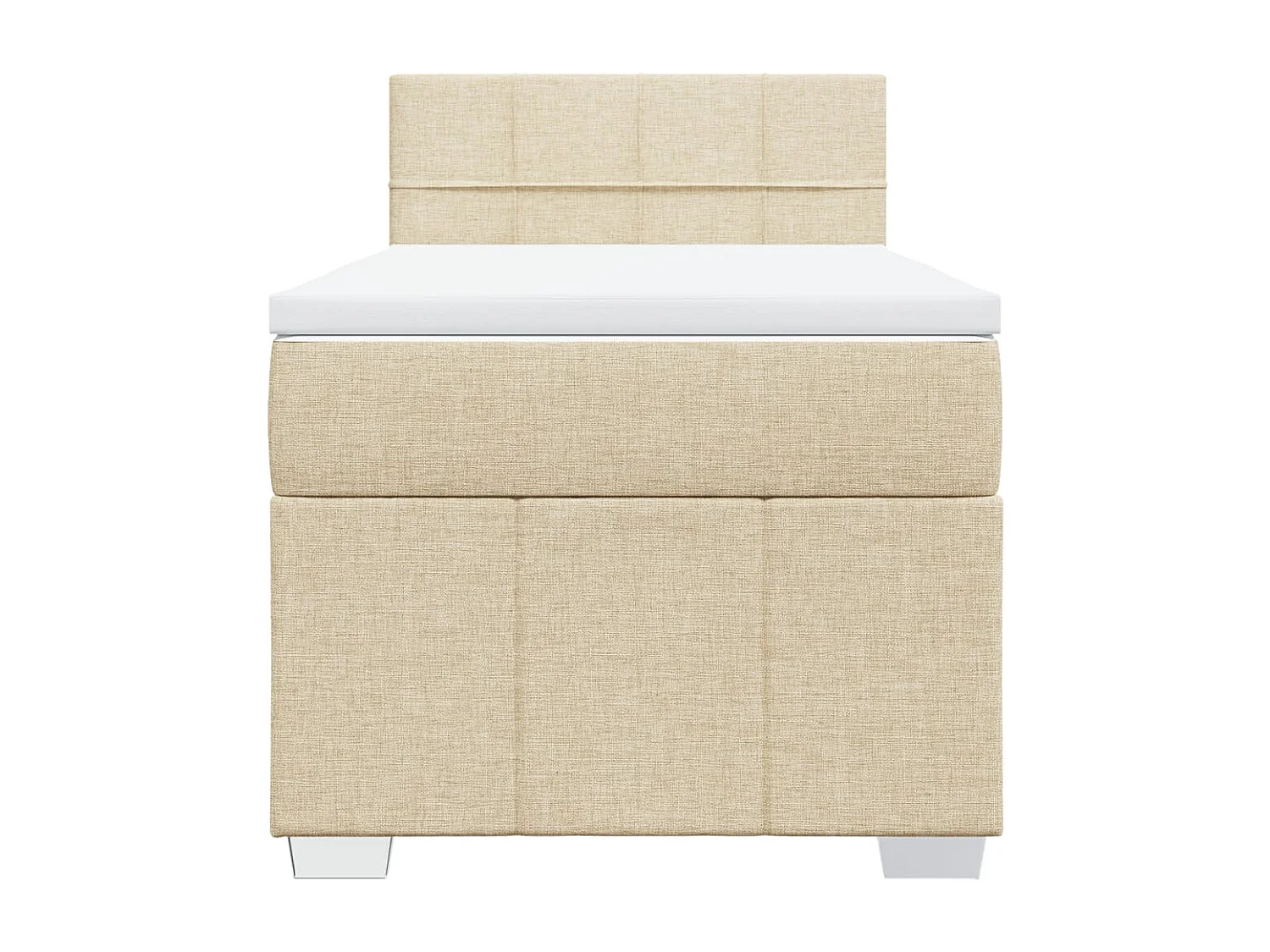 Sommier à lattes de lit avec matelas Crème 100x200 cm Tissu