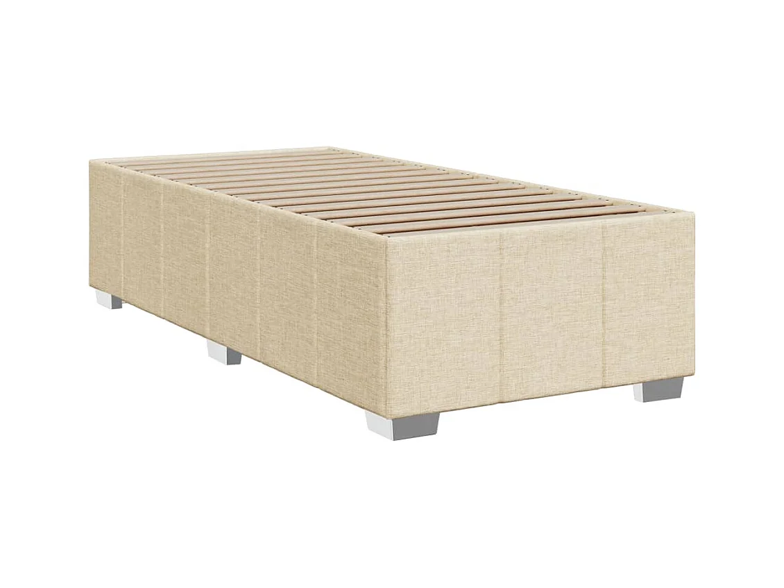 Sommier à lattes de lit avec matelas Crème 100x200 cm Tissu