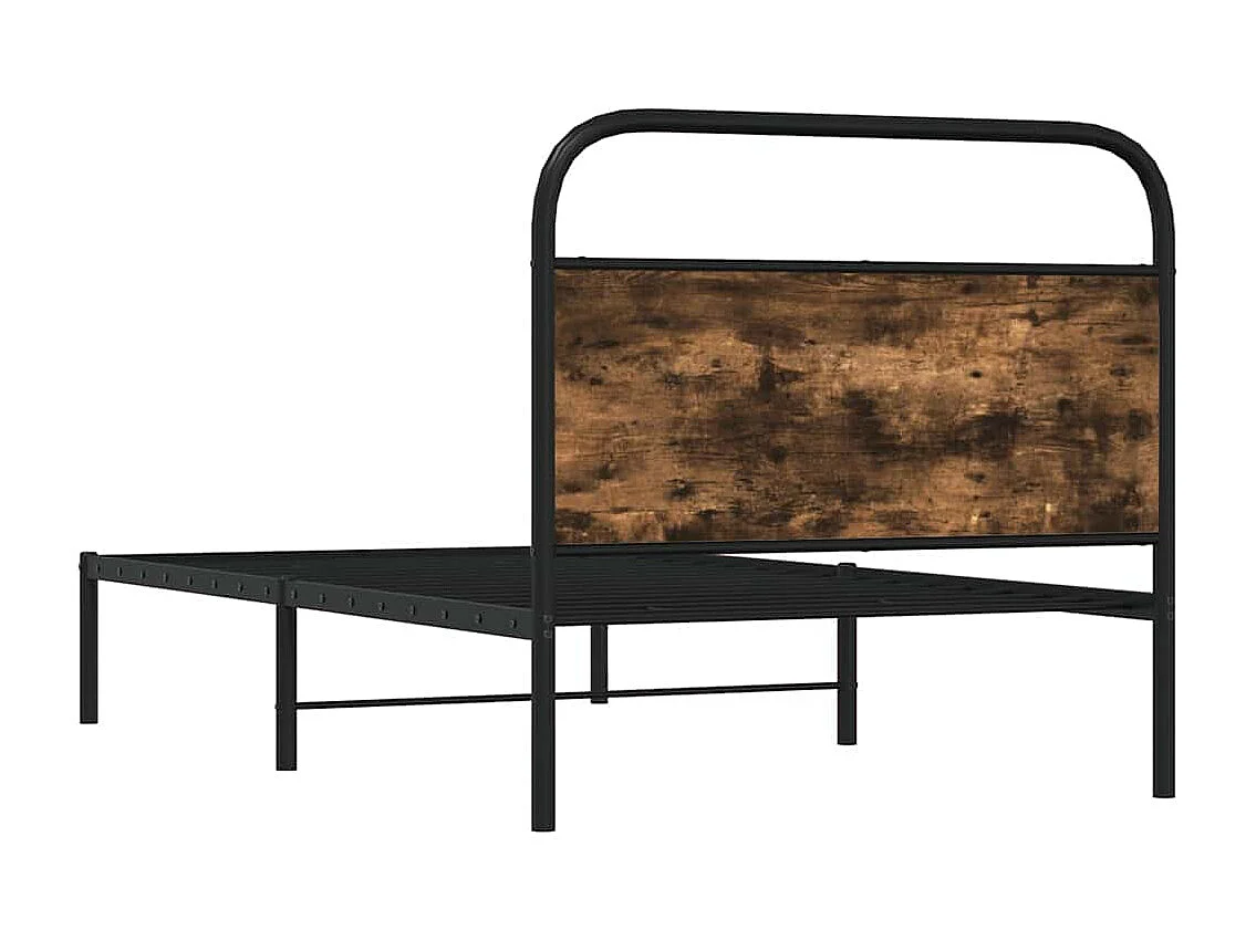 Cadre de lit sans matelas 90x200cm chêne fumé bois d'ingénierie