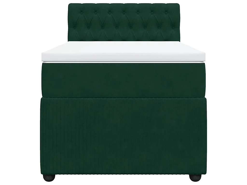 Sommier à lattes de lit avec matelas Vert foncé 90x190 cm
