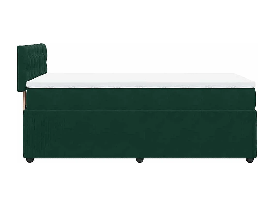Sommier à lattes de lit avec matelas Vert foncé 90x190 cm