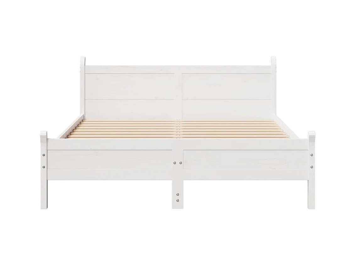 Cadre de lit sans matelas blanc 160x200 cm bois de pin massif