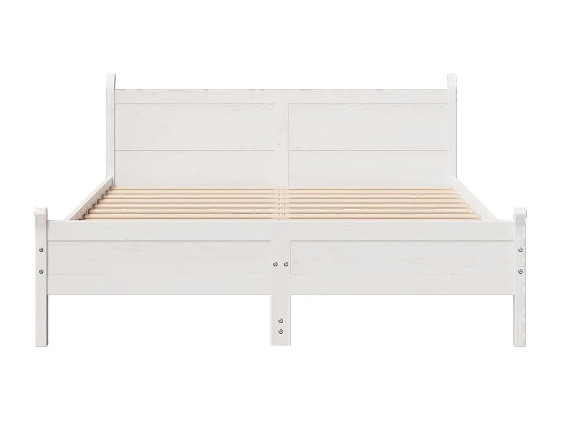 Cama sem colchão 160x200 cm madeira de pinho maciça branco