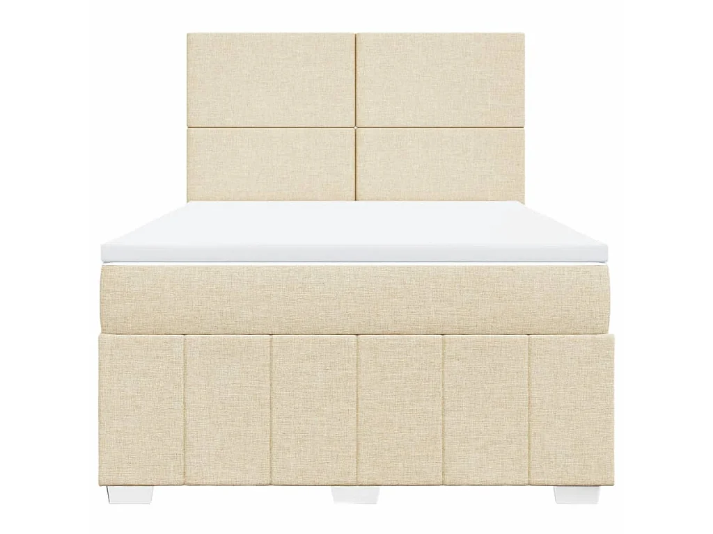 Giroletto a Molle con Materasso Crema 140x200 cm in Tessuto