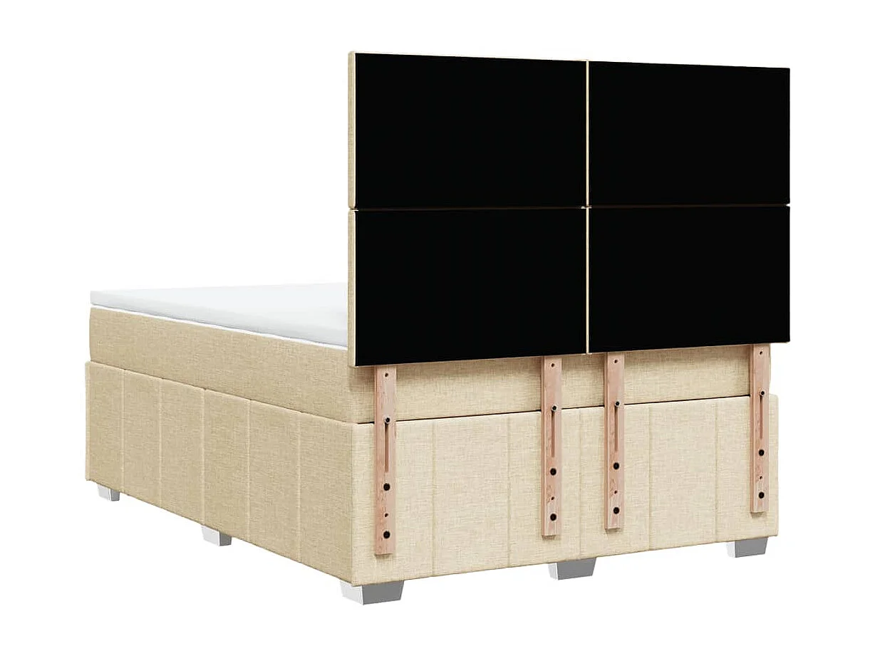 Giroletto a Molle con Materasso Crema 140x200 cm in Tessuto