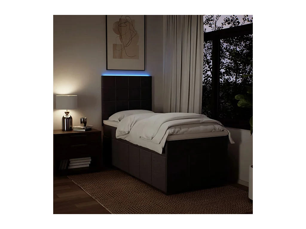 Boxspringbett mit Matratze Dunkelbraun 100x200 cm Stoff