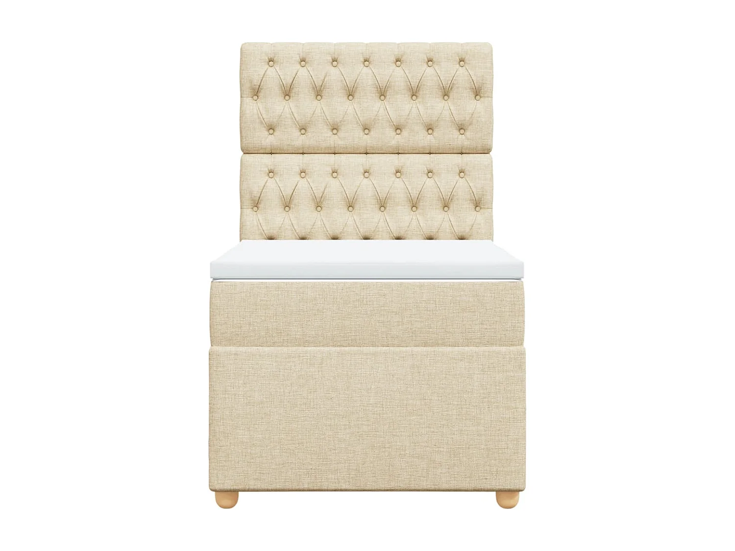 Sommier à lattes de lit avec matelas Crème 90x200 cm Tissu