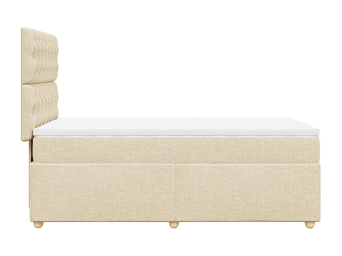 Sommier à lattes de lit avec matelas Crème 90x200 cm Tissu