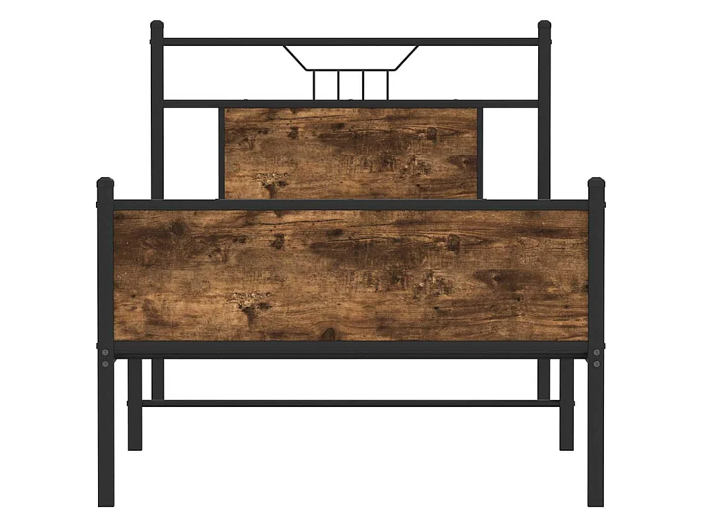 Cadre de lit sans matelas chêne fumé 90x190cm bois d'ingénierie