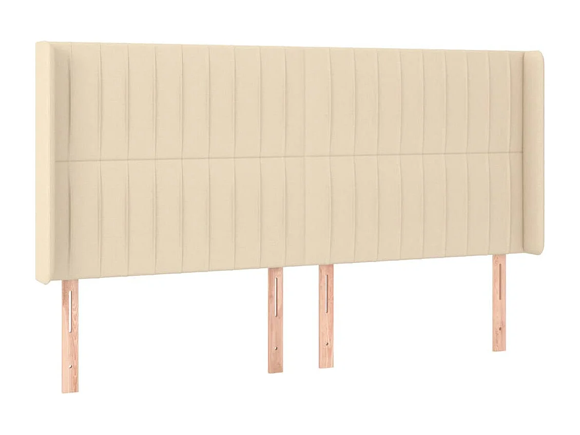 Sommier à lattes de lit matelas et LED Crème 180x200 cm Tissu