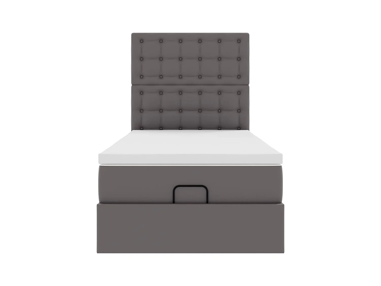 Ottoman-Bett mit Matratze & LEDs Grau 100x200 cm Kunstleder