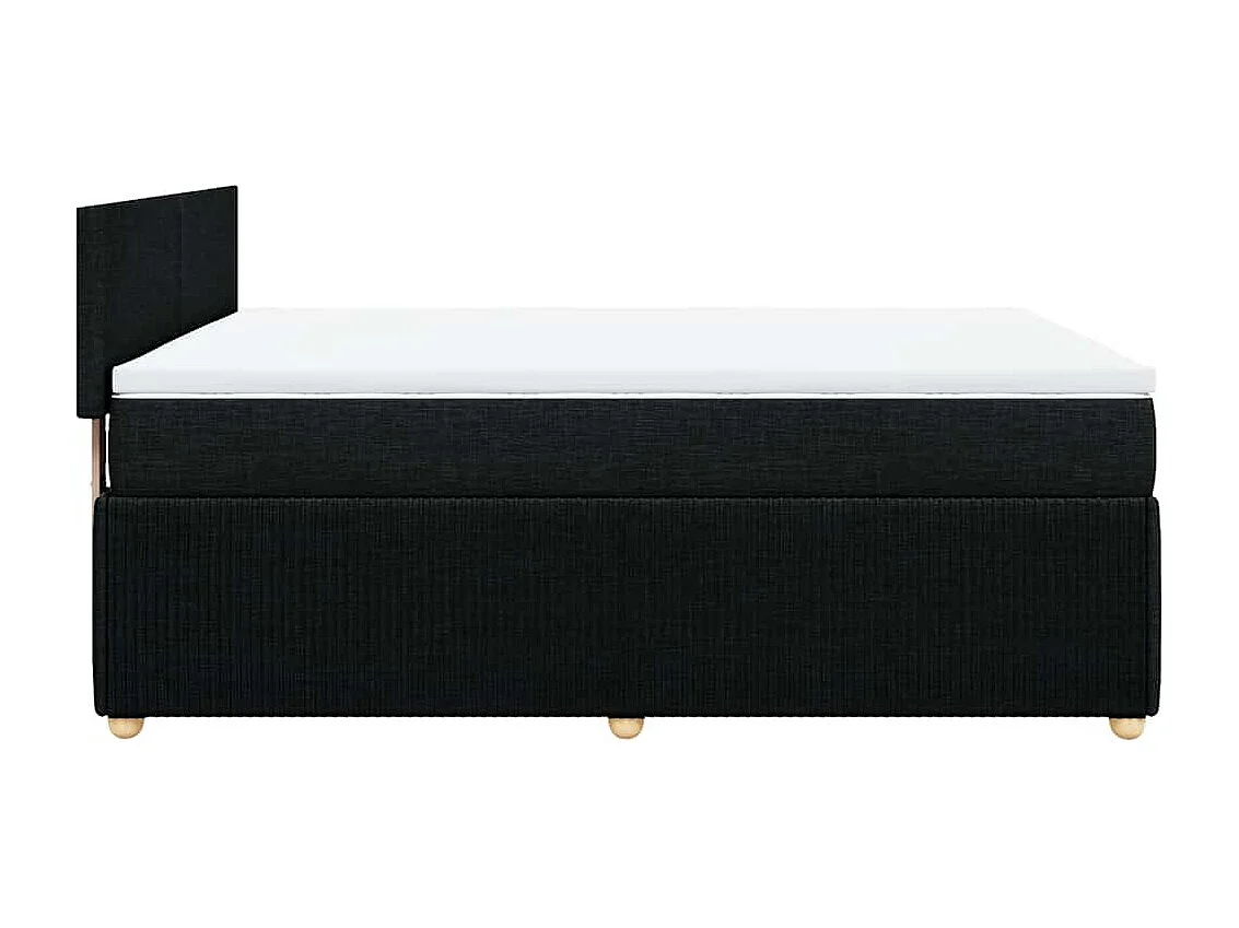 Sommier à lattes de lit avec matelas Noir 160x200 cm Tissu