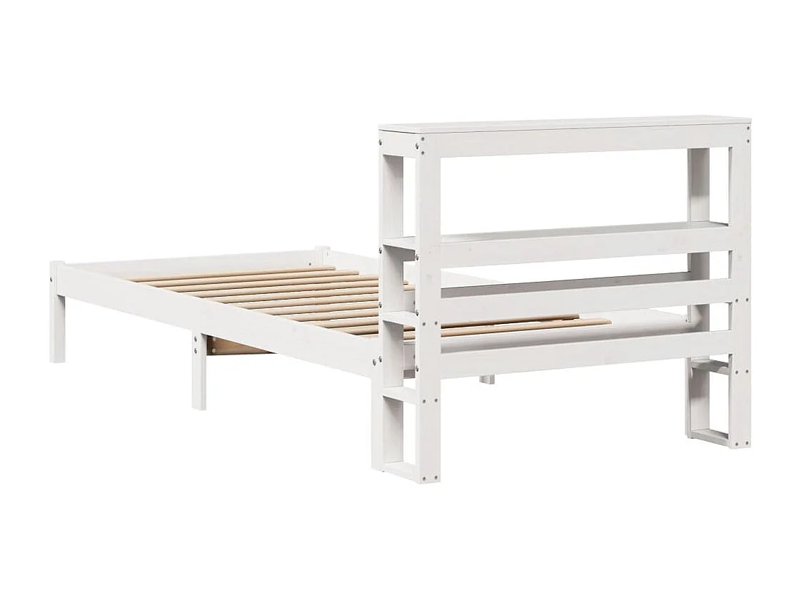 Cadre de lit sans matelas blanc 90x190 cm bois de pin massif