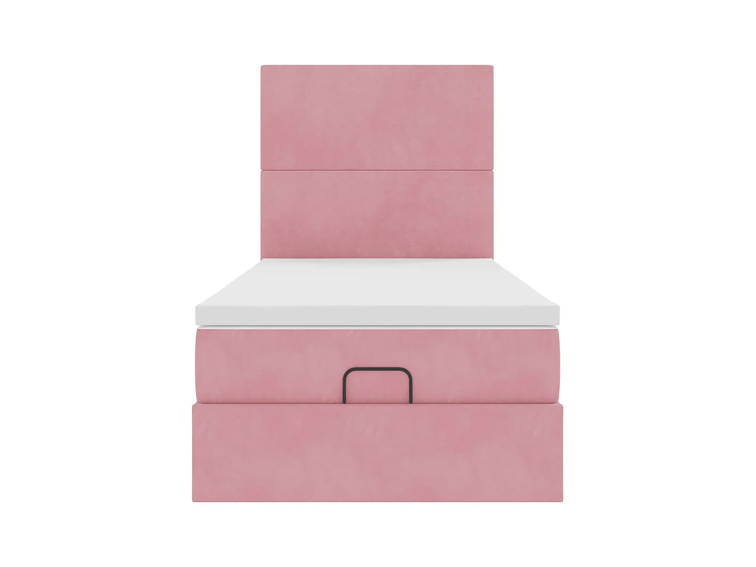 Struttura Letto Pouf con Materassi Rosa 100x200 cm Velluto