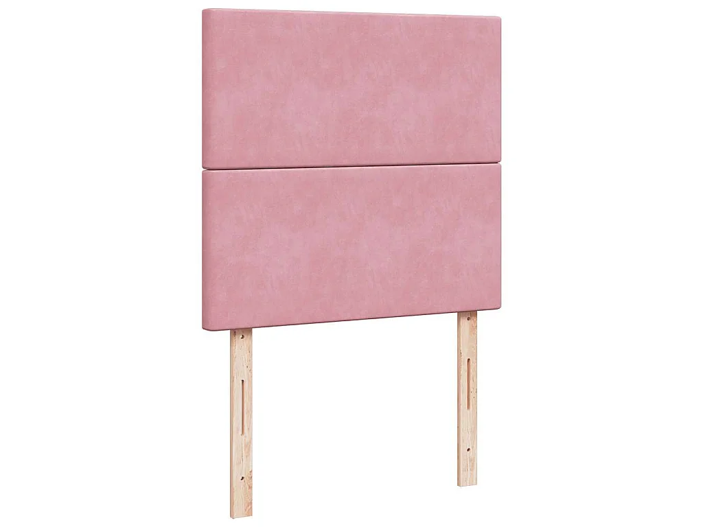 Ottoman bed met matrassen 100x200cm fluweel roze