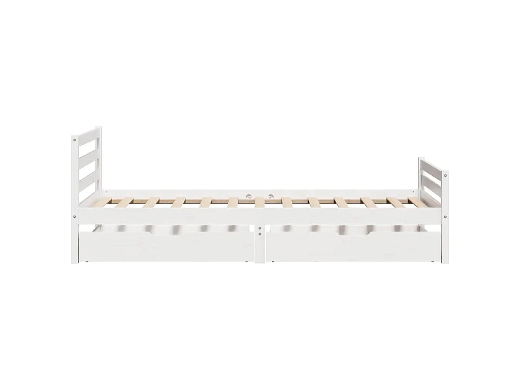 Giroletto senza Materasso Bianco 100x200 cm Legno Massello Pino