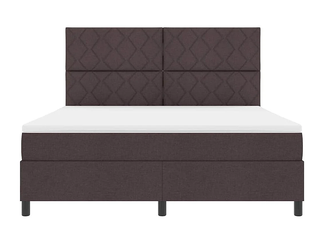 Cama Box com colchão Marrom Escuro 180 x 200 cm tecido