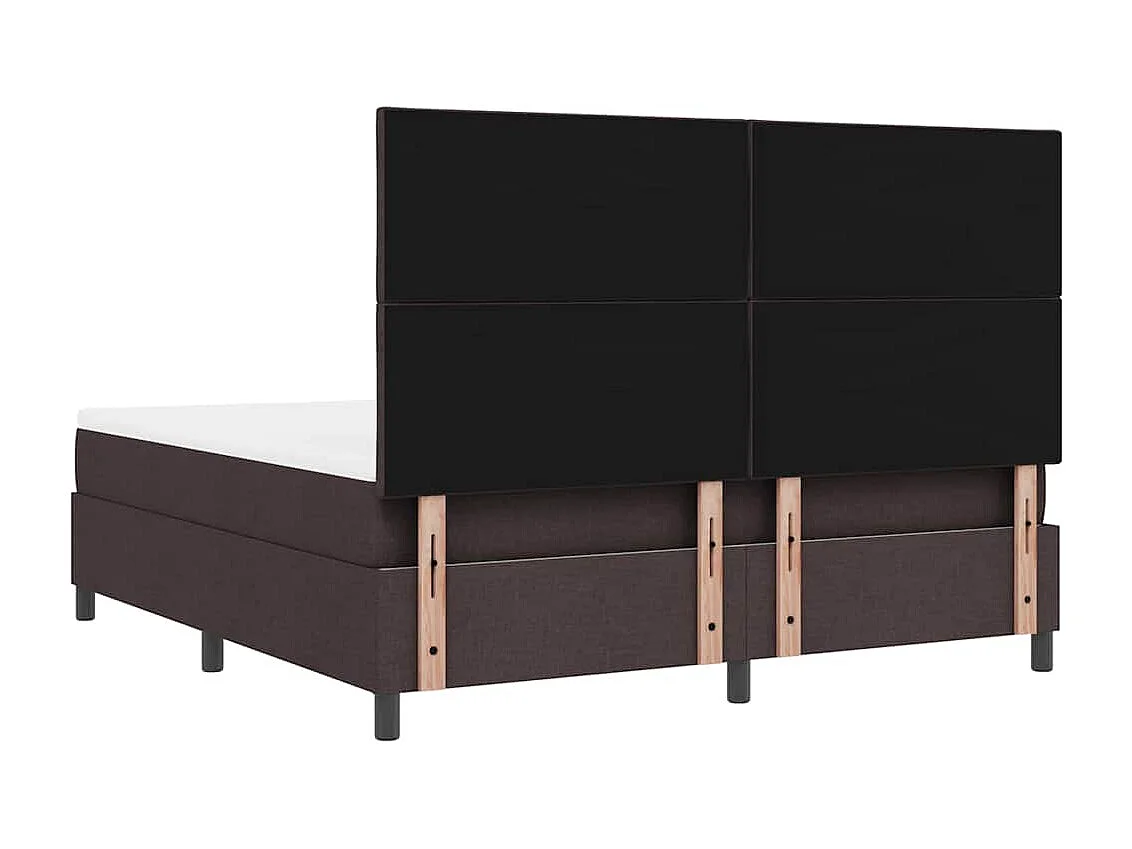 Cama Box com colchão Marrom Escuro 180 x 200 cm tecido