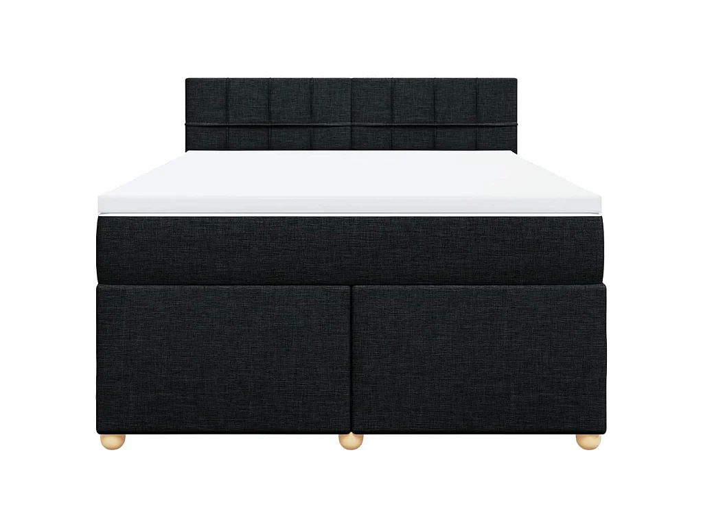 Giroletto a Molle con Materasso Nero 160x200 cm in Tessuto