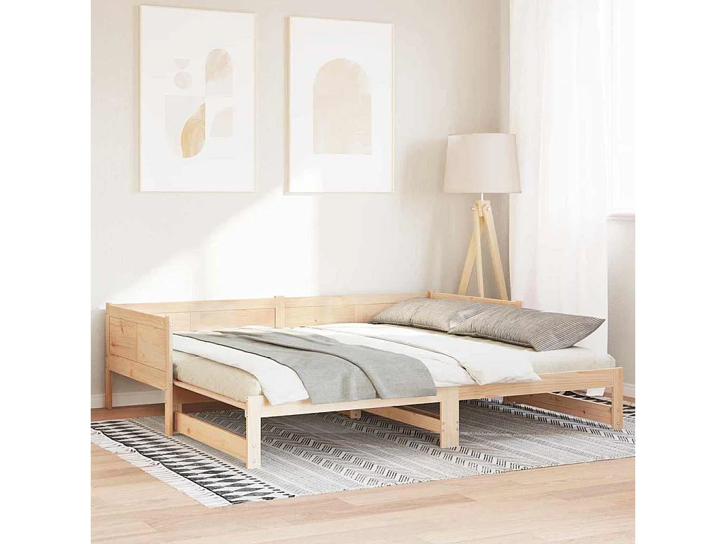 Ausziehbares Tagesbett Braun 203,5 x 184 x 56,5 cm