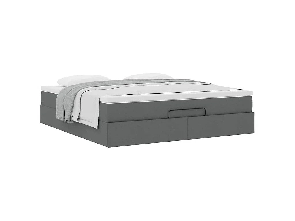 Ottoman bed met matras 160x200cm stof donkergrijs